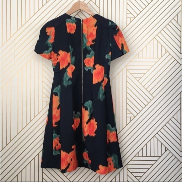 Anthropologie McGinn Poppy palette dress floral flowers cap sleeves structured 2 - Picture 12 of 12